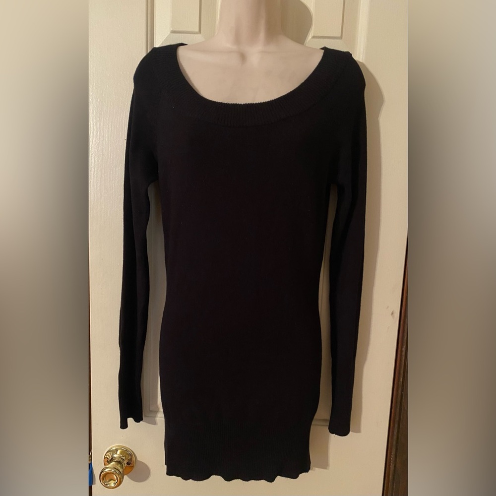 Forever 21 Black Long Sleeve Sweater Mini Dress